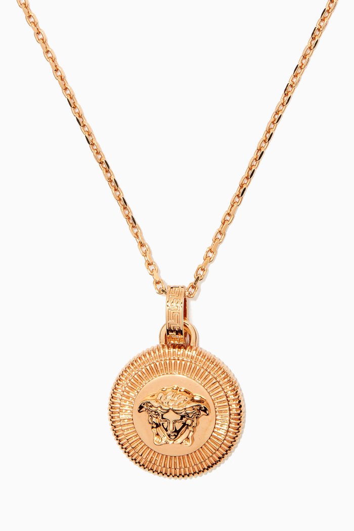 

Medusa Coin Pendant Necklace in Brass, Gold