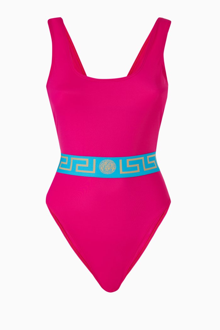 

Greca Belt Swimsuit, Pink