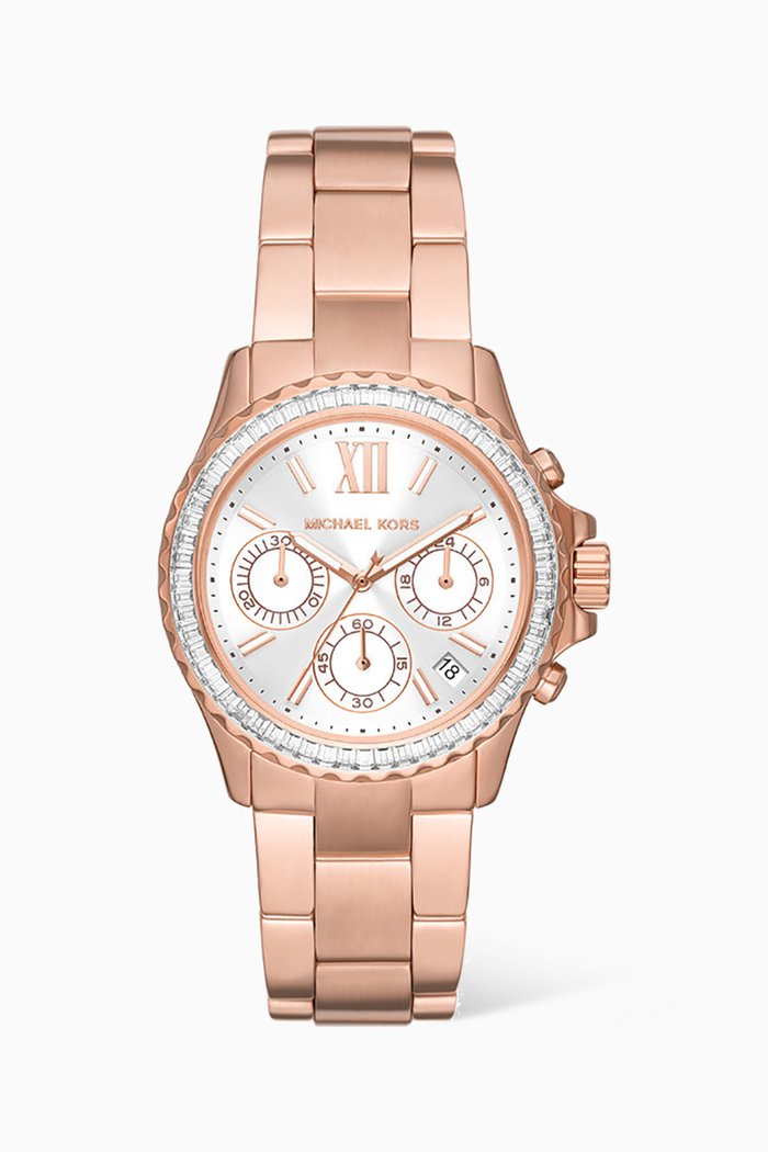 

Everest Pavé Quartz Chronograph Watch, 36mm, Rose gold