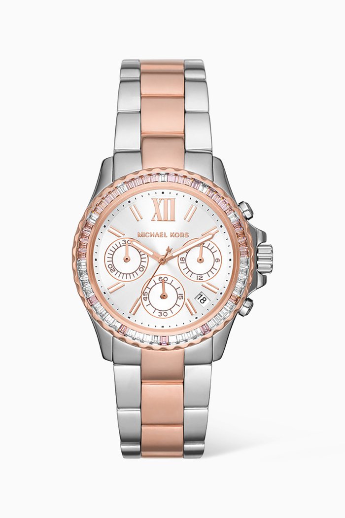 

Everest Pavé Quartz Chronograph Watch, 36mm, Silver