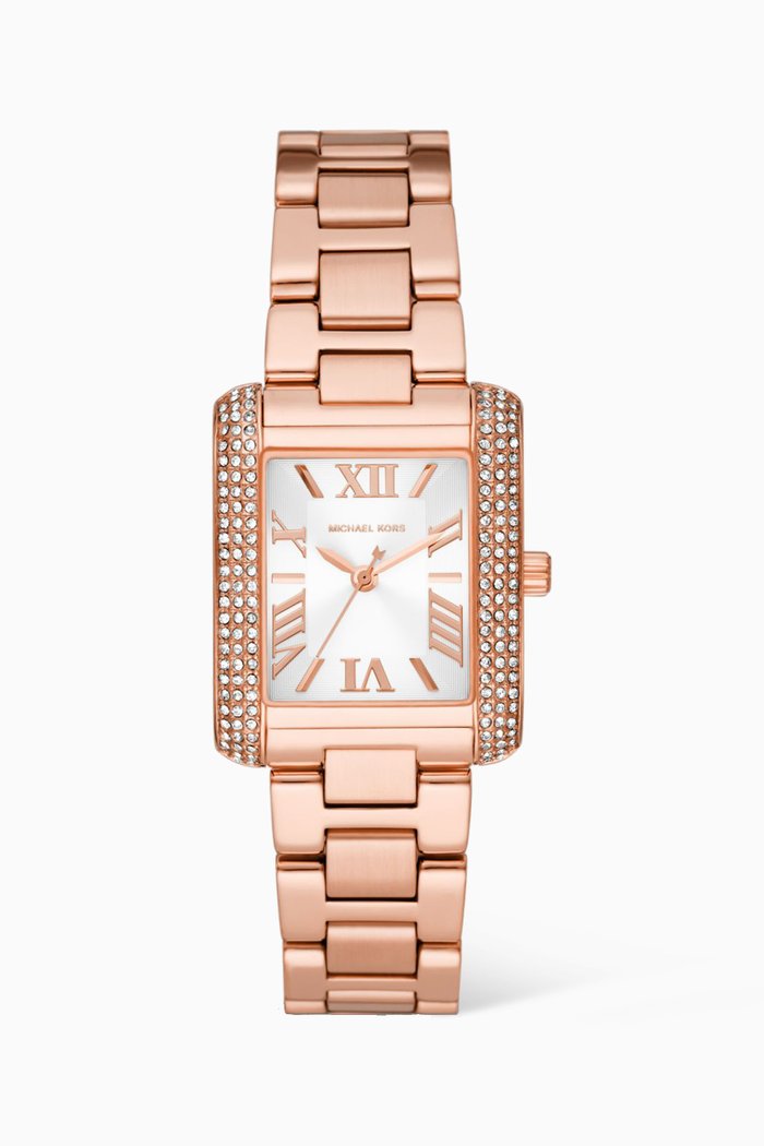 

Emery Pavé Quartz Watch, 33mm, Rose gold