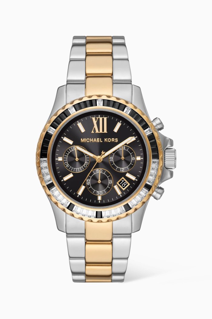 Everest Pavé Quartz Chronograph Watch, 42mm, Silver