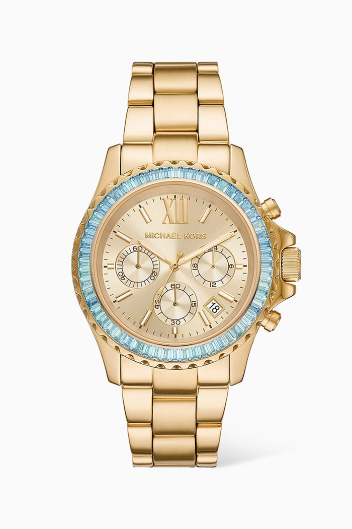 

Everest Pavé Quartz Chronograph Watch, 42mm, Gold