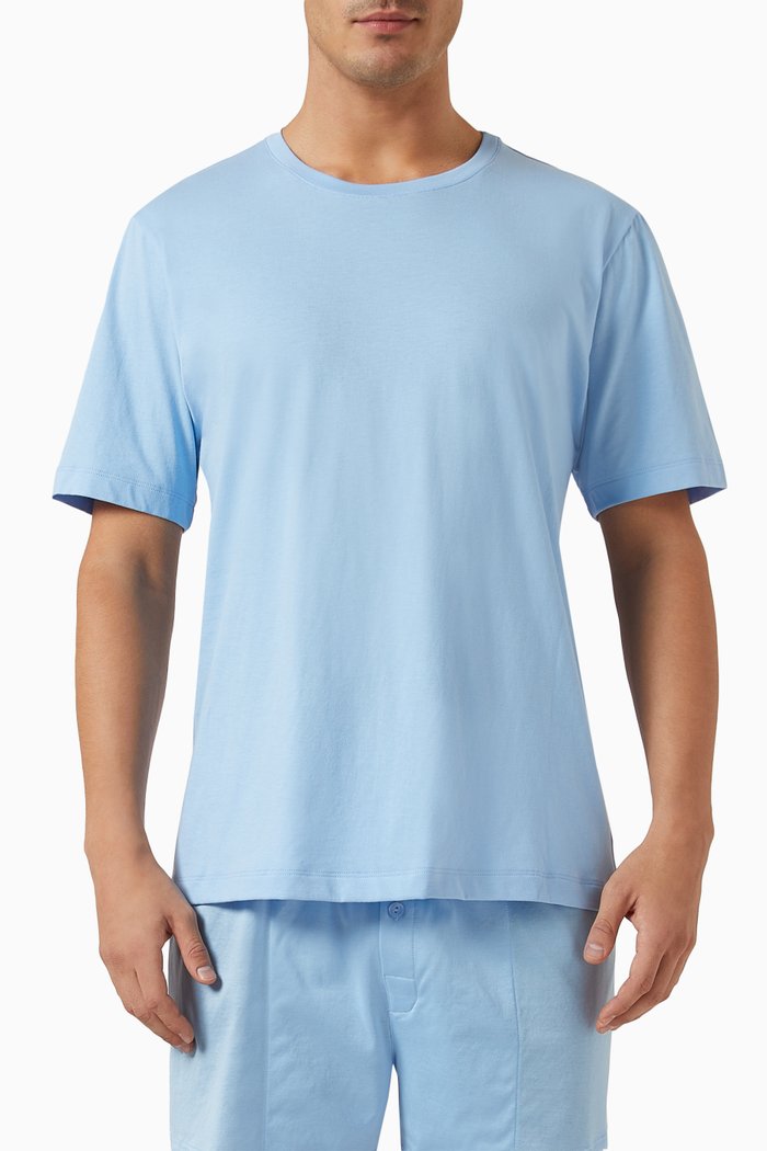 

Short-sleeved T-shirt in Cotton Jersey, Blue