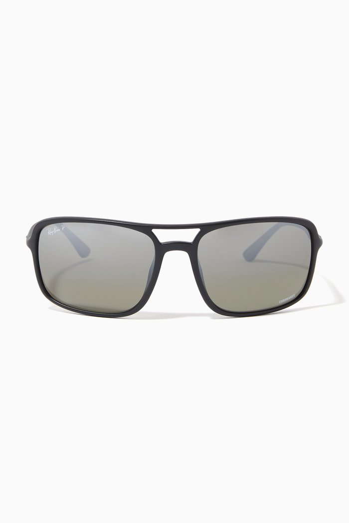 

RB4375 Chromance Rectangular Sunglasses in Nylon Fibre, Grey