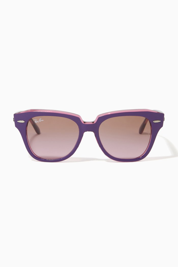 

State Street Sunglasses in Acetate, Purple