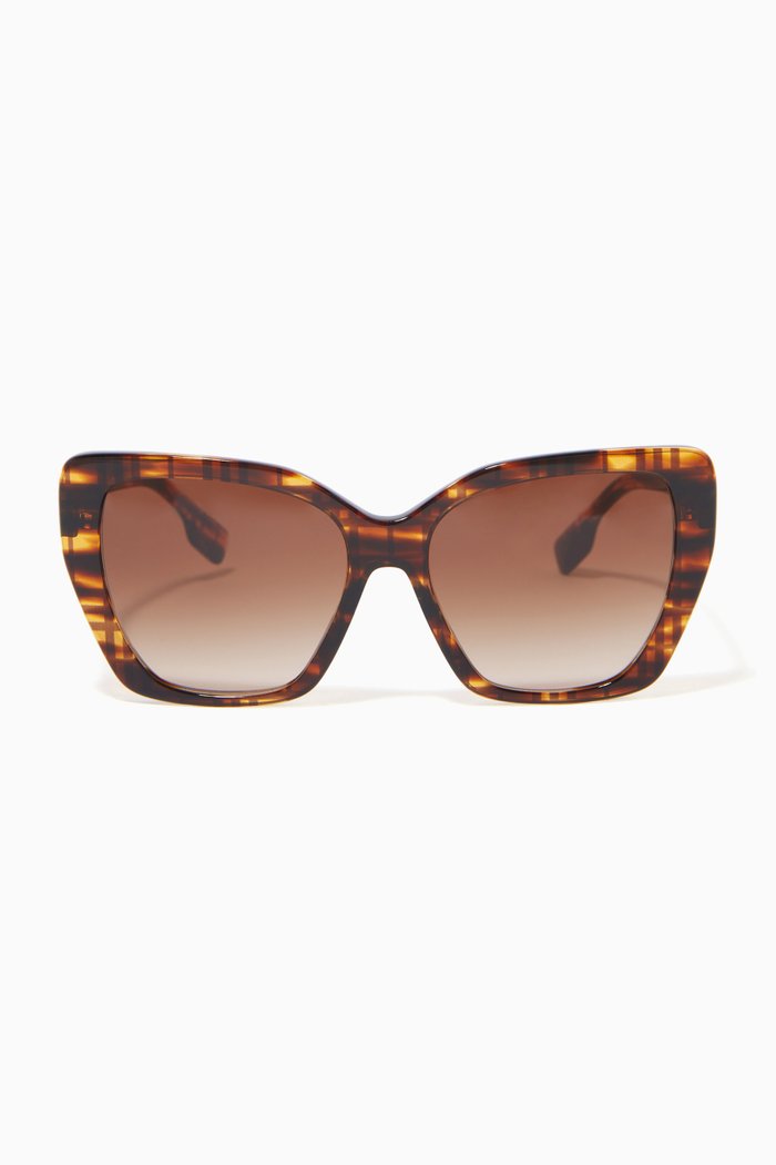 Oversized Cat-eye Sunglasses in Acetate, Brown