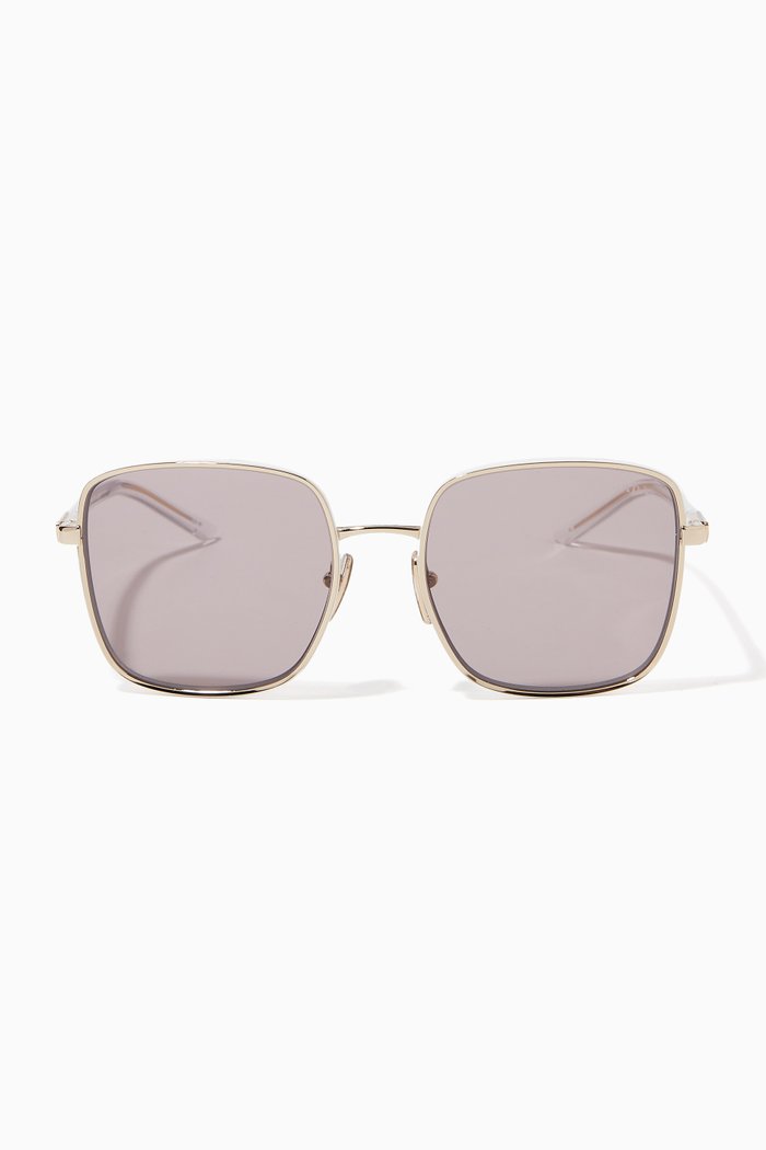 Square Sunglasses in Metal, Silver