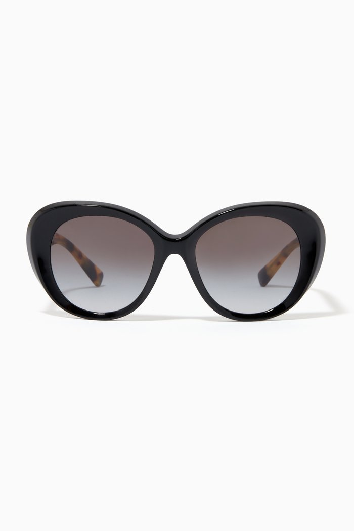 

Oval Sunglasses in Acetate, Black