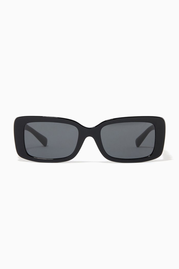 

Vlogo Signature Rectangular Sunglasses in Acetate, Black