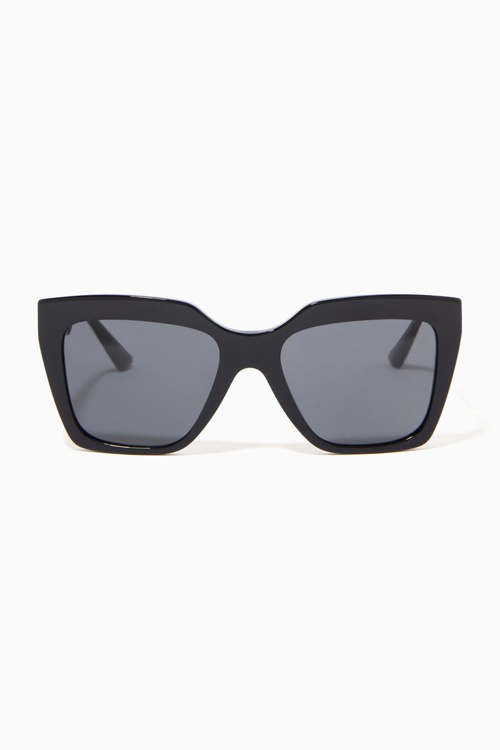

La Greca Sunglasses in Acetate & Metal, Black