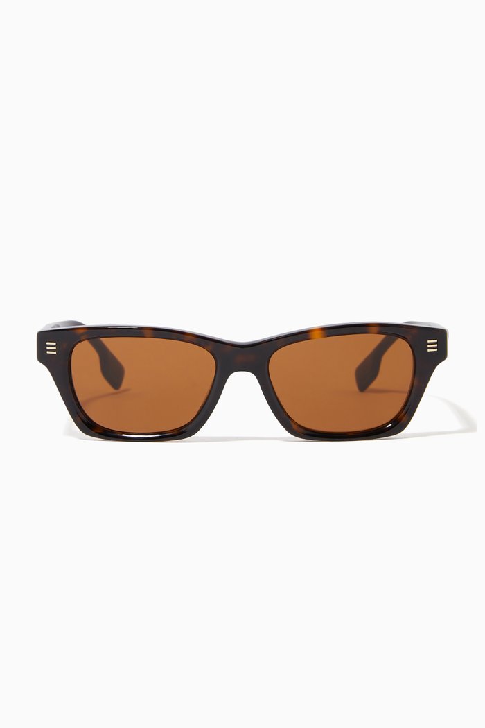 

Rectangular Sunglasses in Acetate, Brown