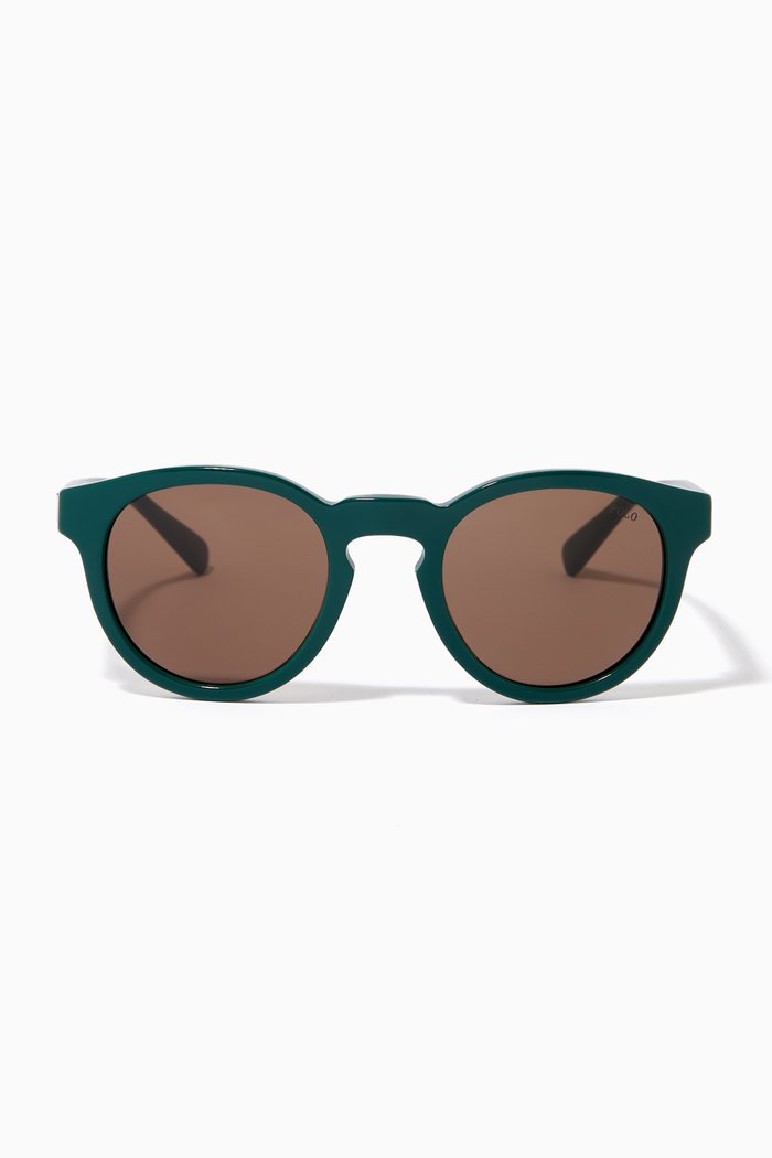

Round Sunglasses in Acetate, Green