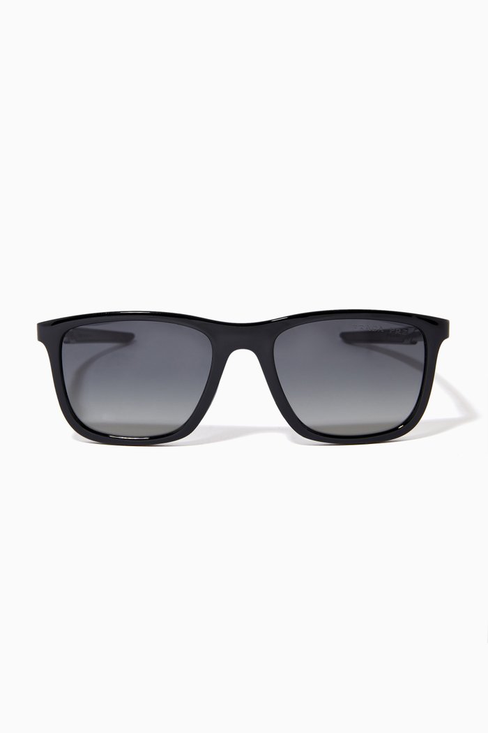 

Rectangular Sunglasses in Nylon Fibre, Black