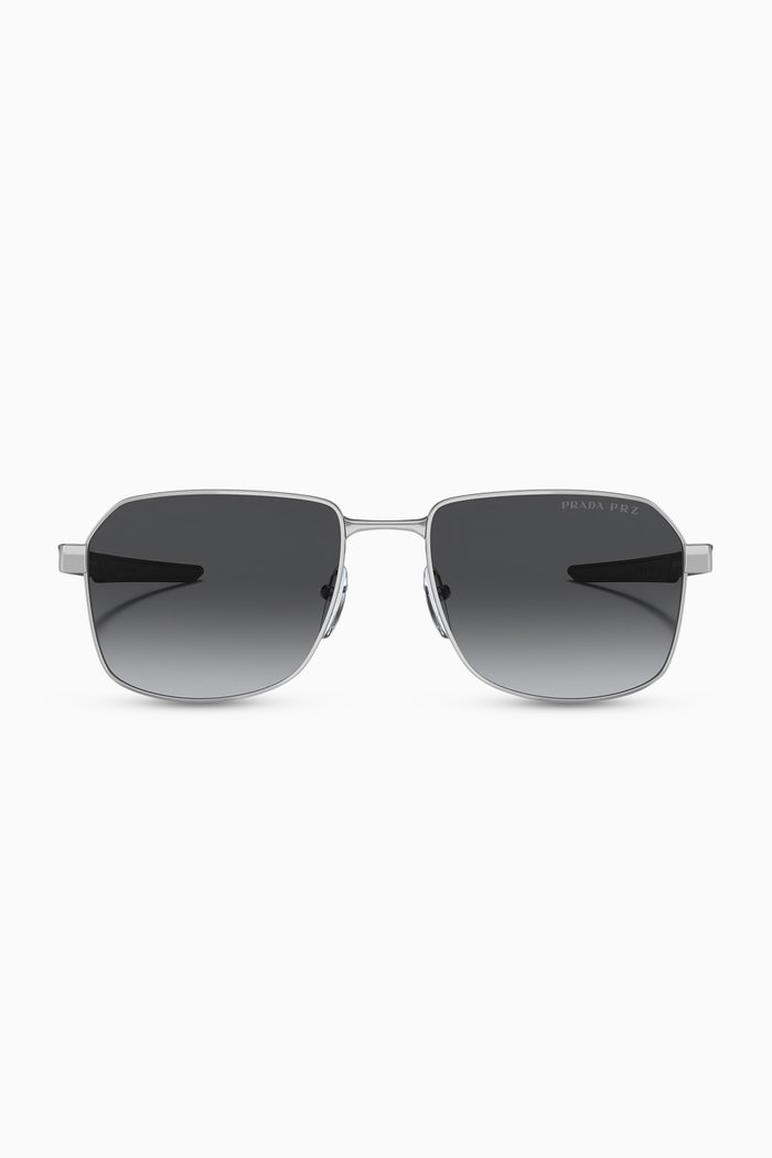

Linea Rossa D-frame Sunglasses in Metal, Black