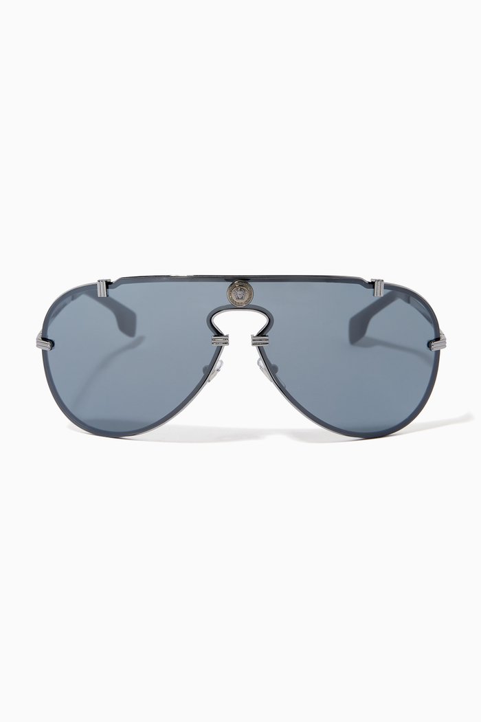 Medusa Mesmerize Sunglasses in Metal, Silver