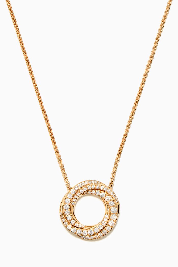 

Crossover® Petit Pavé Diamond Pendant Necklace in 18kt Yellow Gold