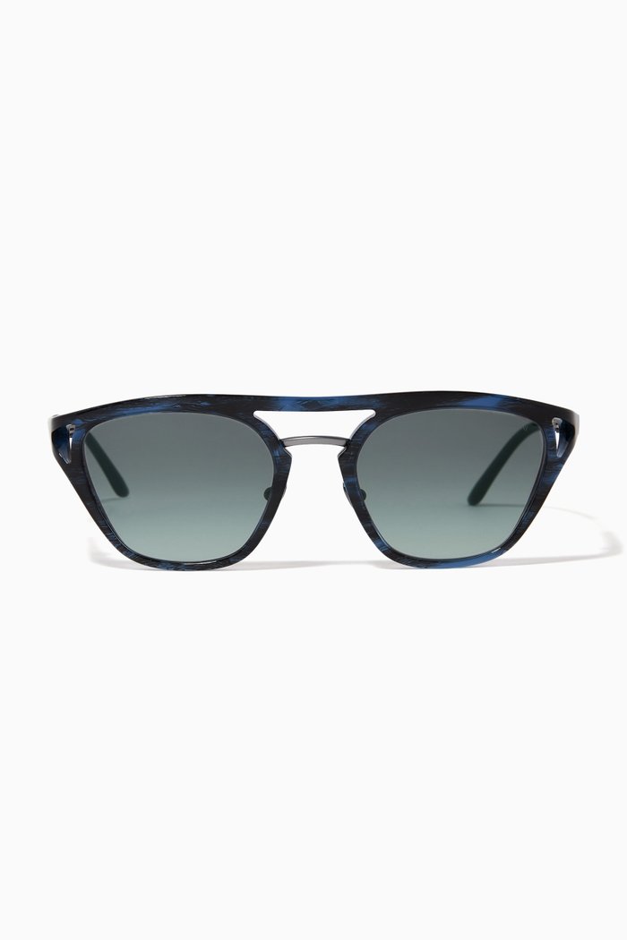 

D-frame Sunglasses in Acetate & Metal, Grey