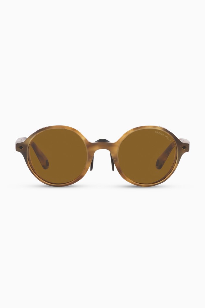

Shiny Opal Round Sunglasses in Acetate, Brown