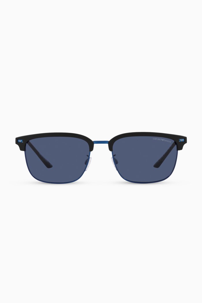 

D Frame Sunglasses in Metal, Blue