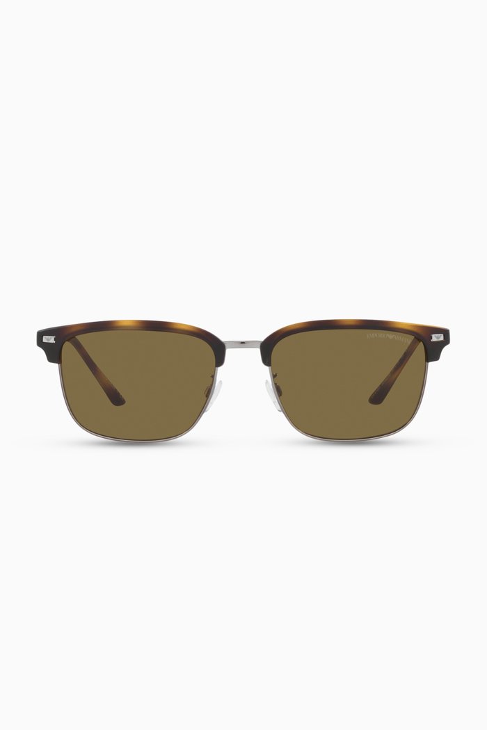 

D Frame Sunglasses in Metal, Brown