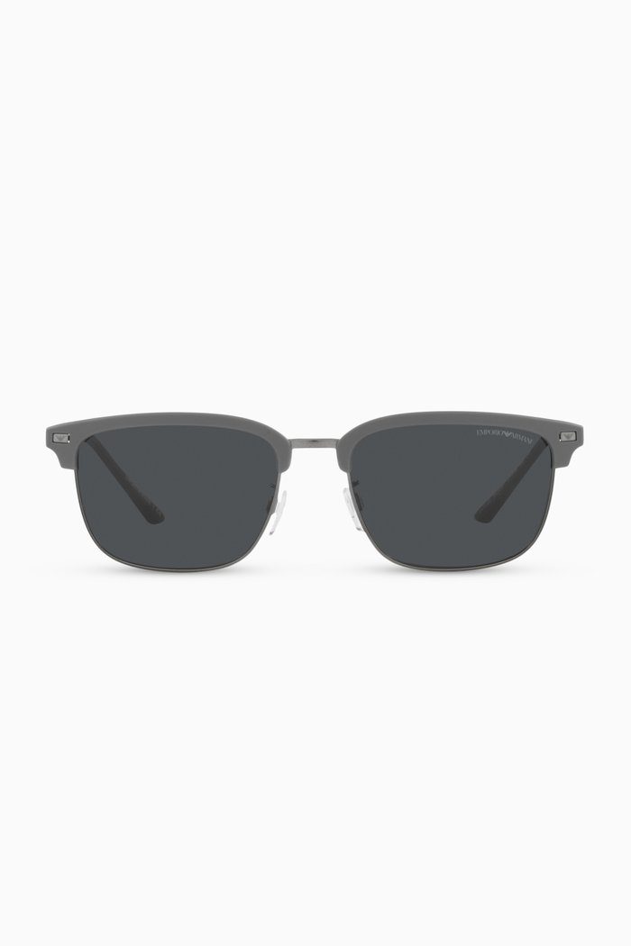 

D Frame Sunglasses in Metal, Grey