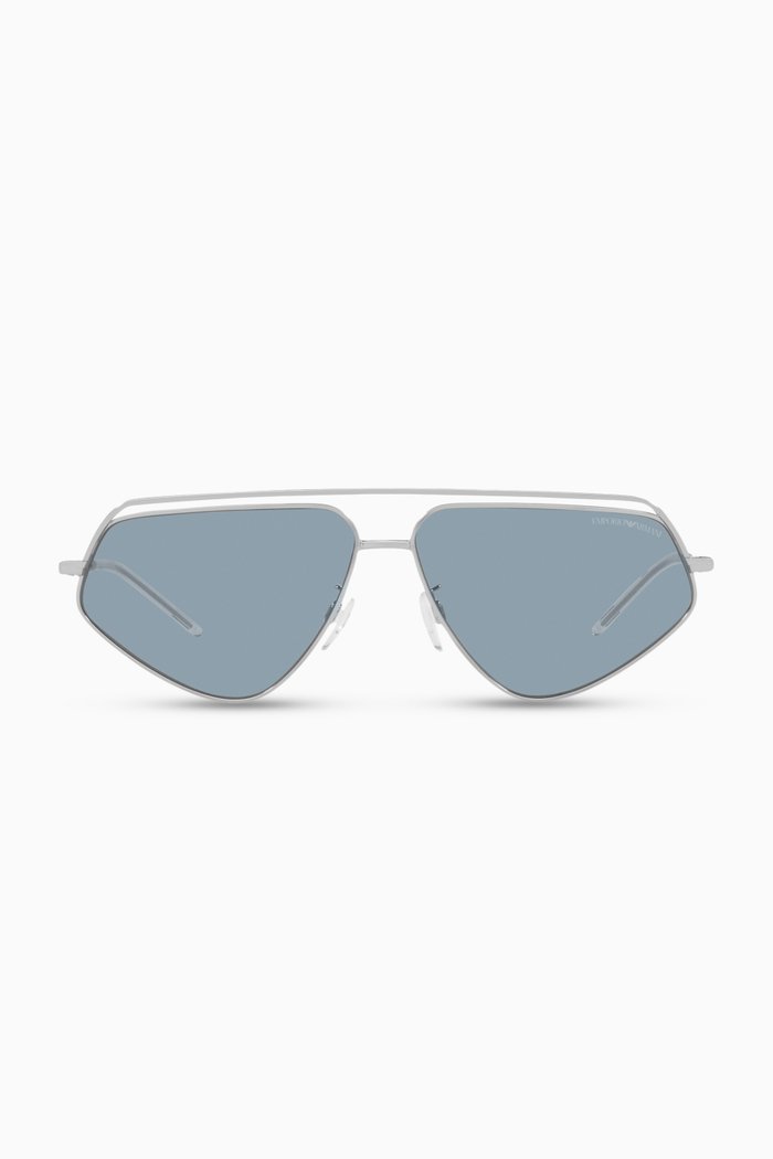 

Square Frame Sunglasses in Metal, Blue