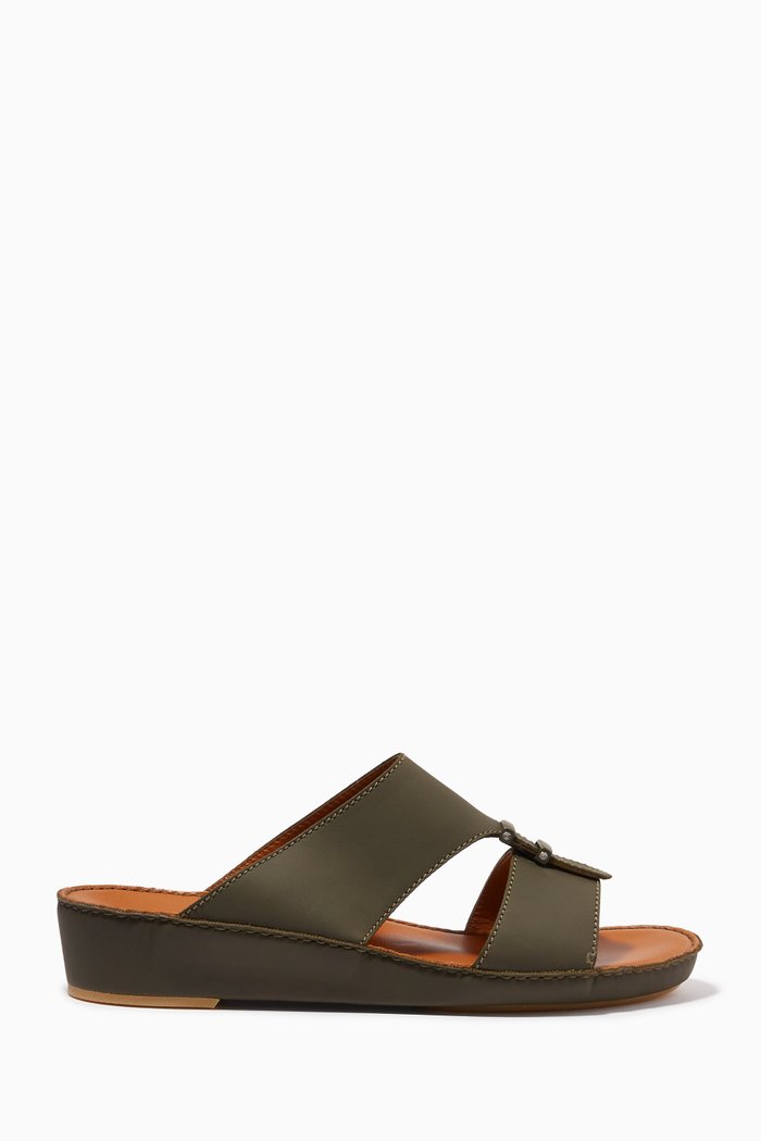 

Baguettes Sandals in Rubberised Leather, Green