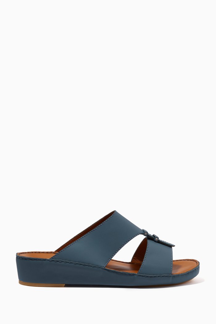

Baguettes Sandals in Rubberised Leather, Blue