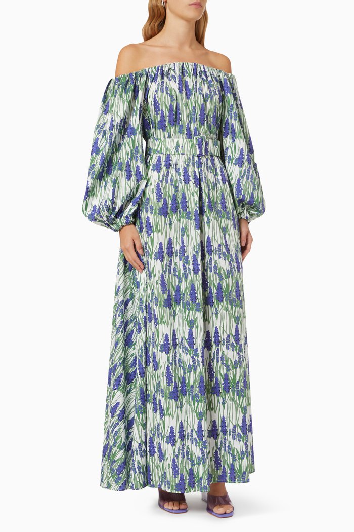 

Bobby Belted Dress in Cotton, Purple