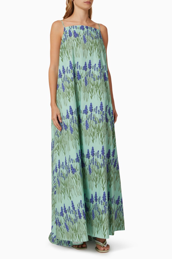 

Audrey Maxi Dress in Cotton Blend, Green