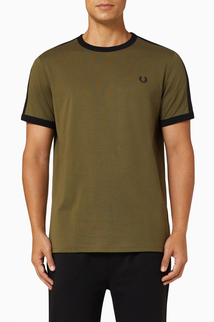 

Tonal Logo Tape T-shirt in Cotton Jersey, Green