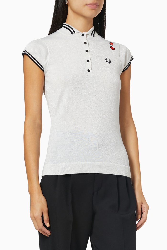 Amy Winhouse Metallic Shirt in Wool Blend, White