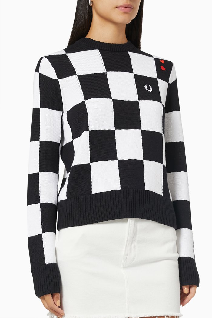 

Amy Winehouse X Checkerboard Jumper in Cotton, Black