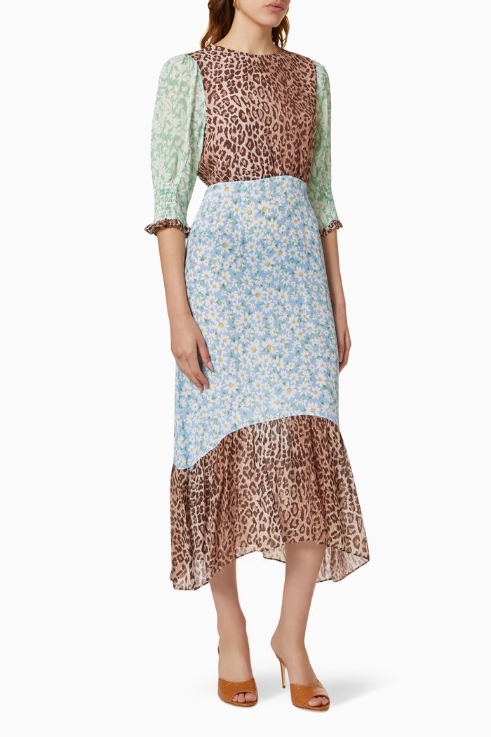 

Saffron Dress in Sustainable Viscose Georgette, Multicolour