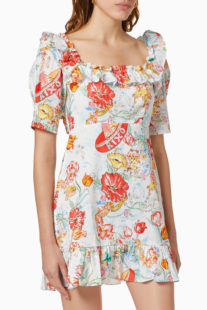 

Camile Dress in Cotton & Linen, Blue
