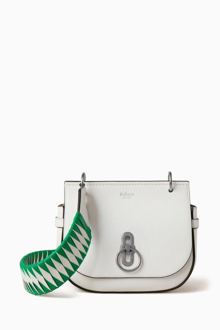 

Small Amberley Satchel Bag in Small Classic Grain Leather, White