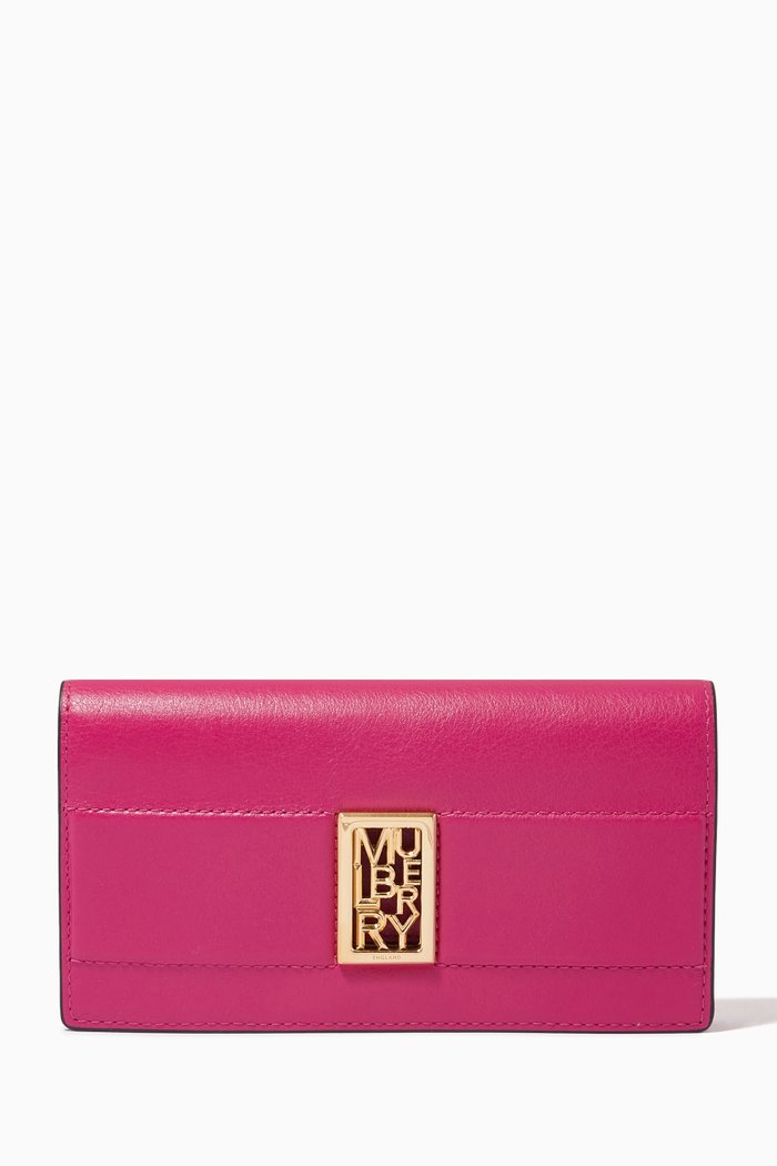 Sadie Wallet in Silky Calf Leather, Pink