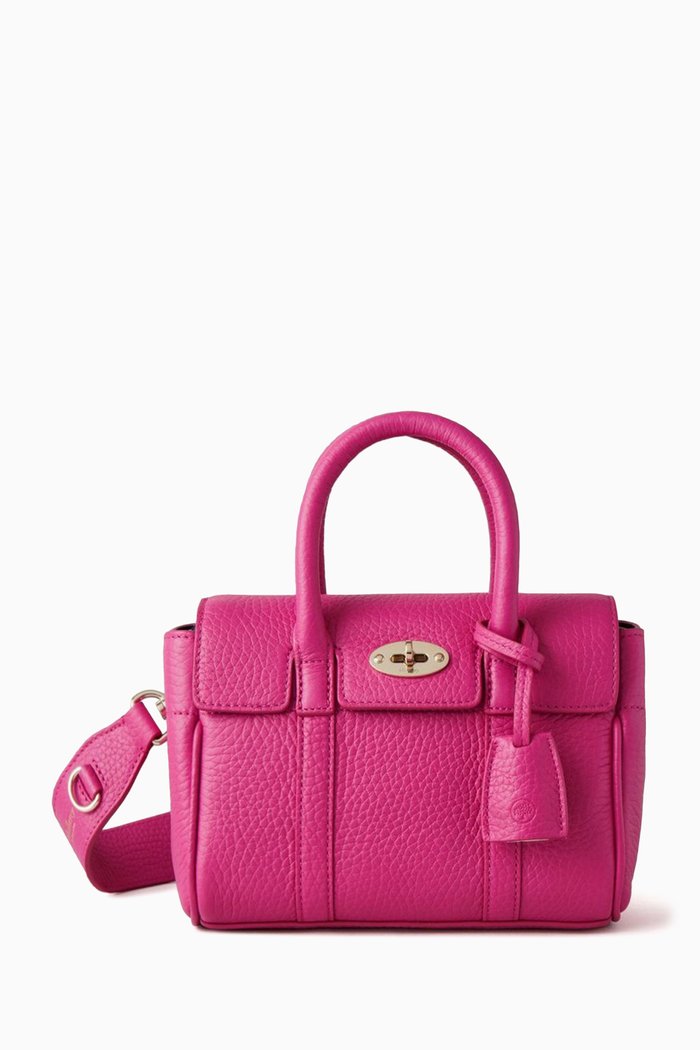 

Mini Bayswater Bag in Heavy Grain Leather, Pink