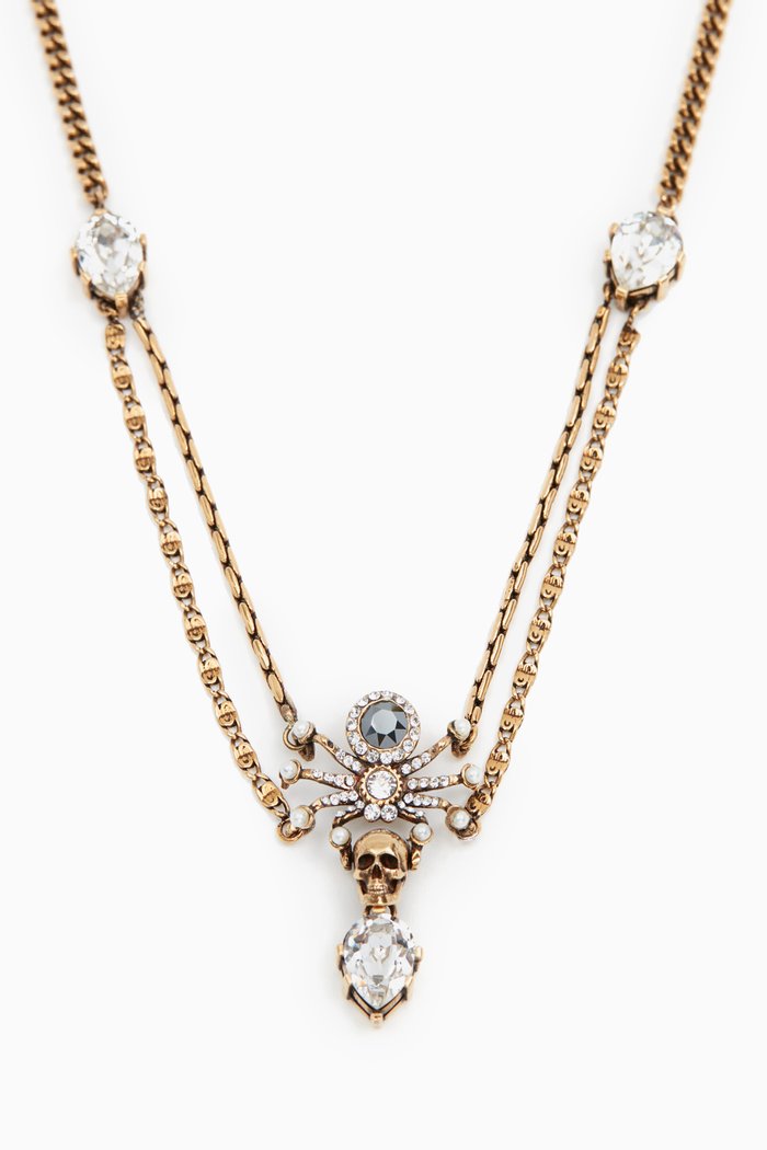 Swarovski Spider Necklace in Eco-brass, Multicolour