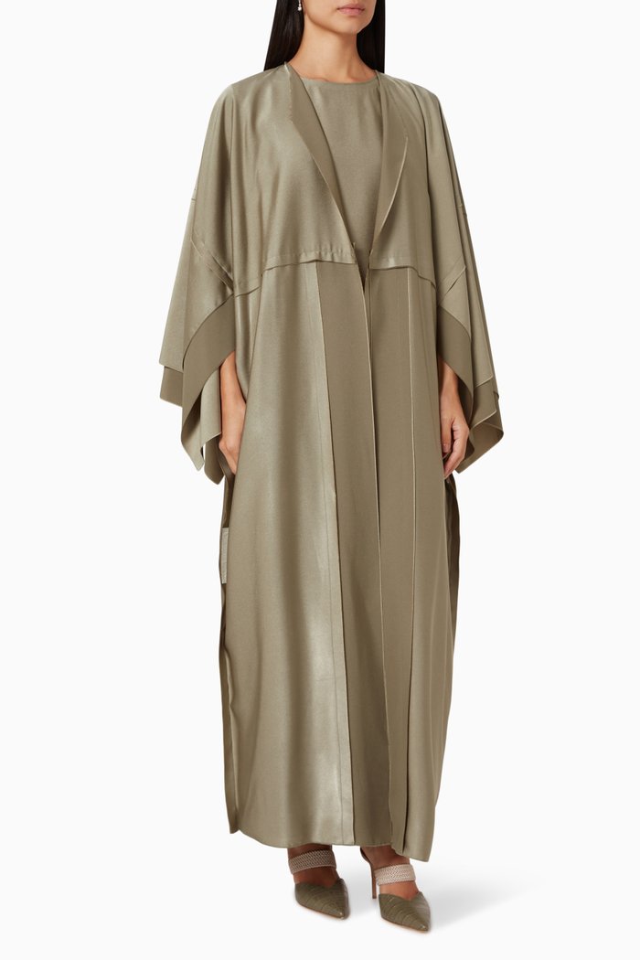 

Fluent Cut Abaya Set, Green