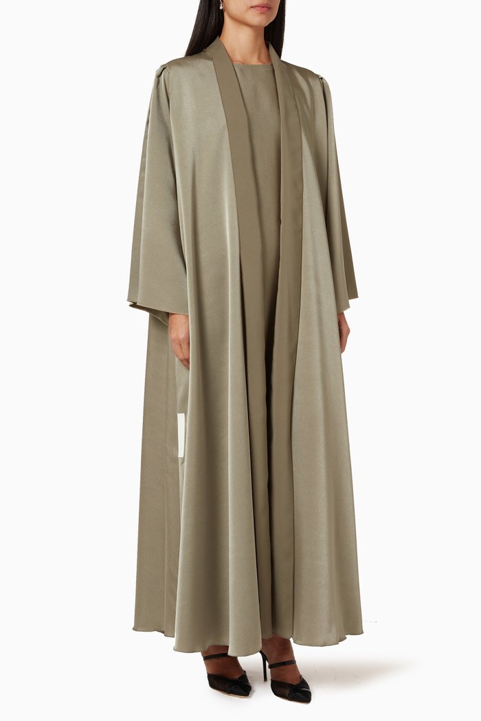 Long Sleeve Abaya Set, Green