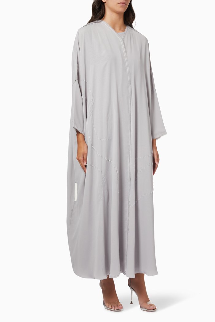 

Wide Cut Abaya Set, Grey