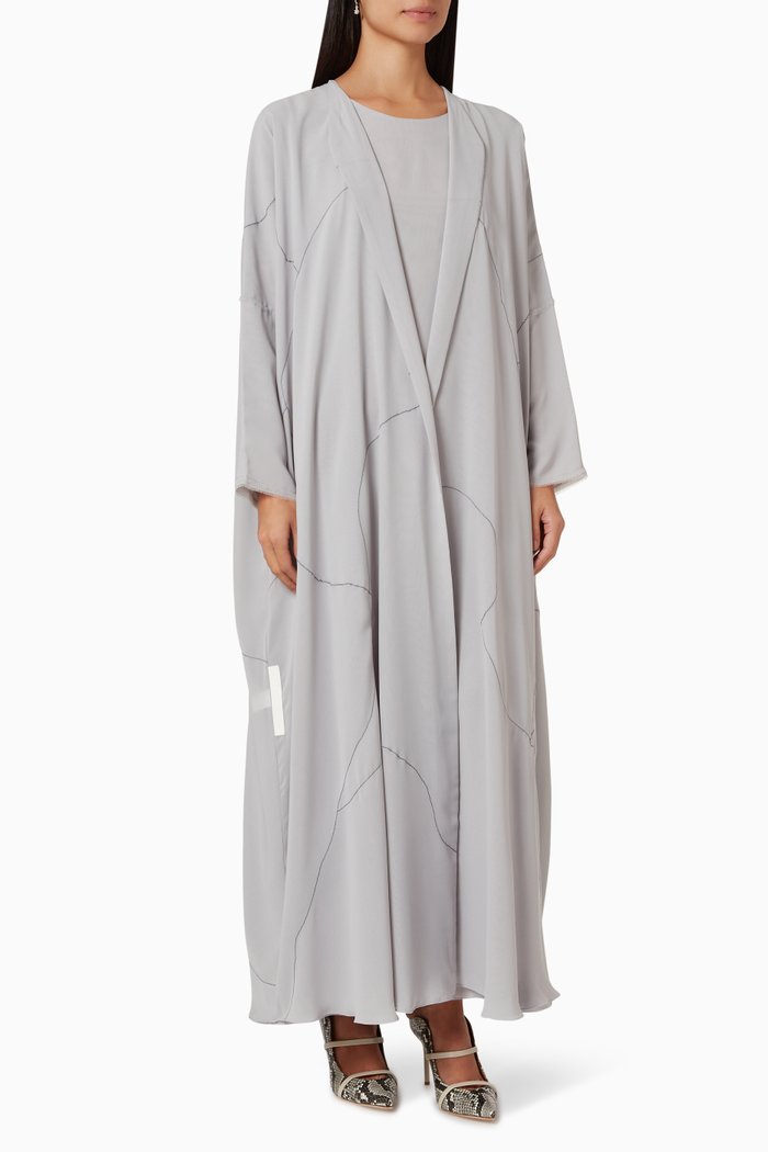 

Wide Cut Abaya Set, Grey