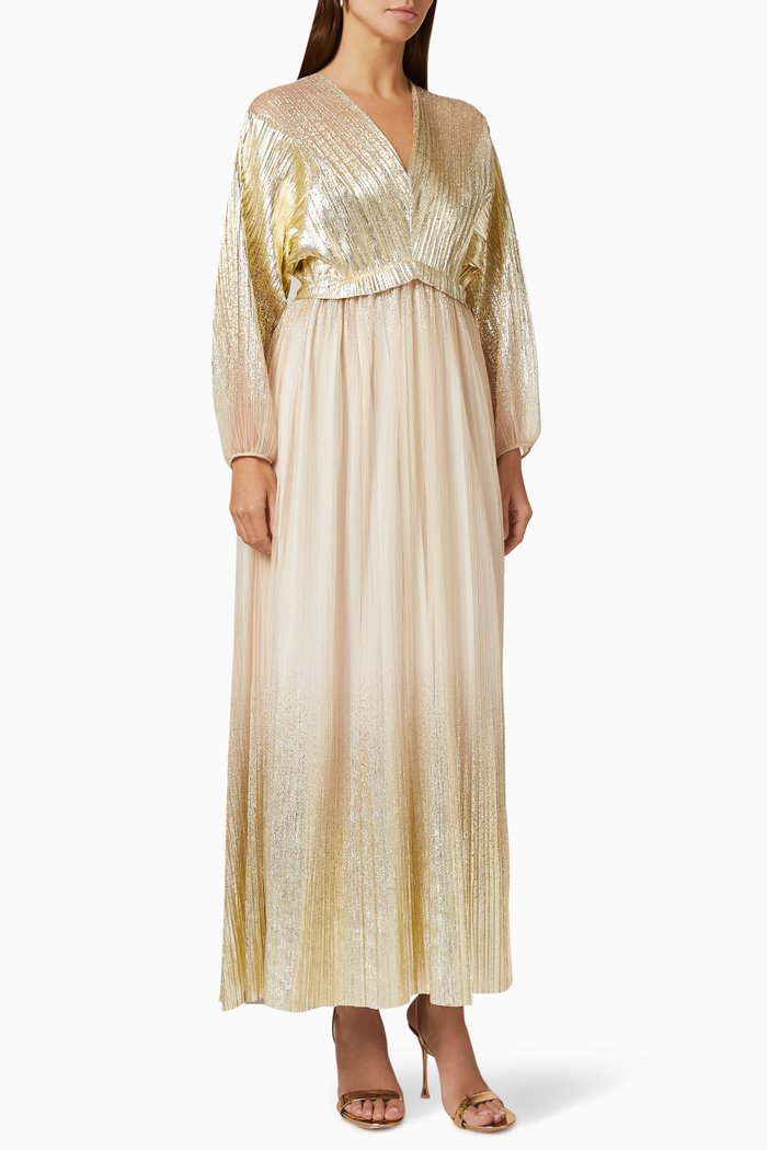 

Lamé Maxi Dress, Gold