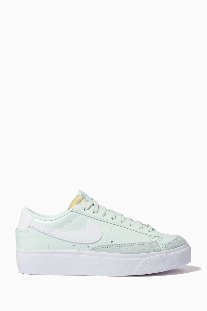 

Blazer Low Platform Sneakers in Leather, Green