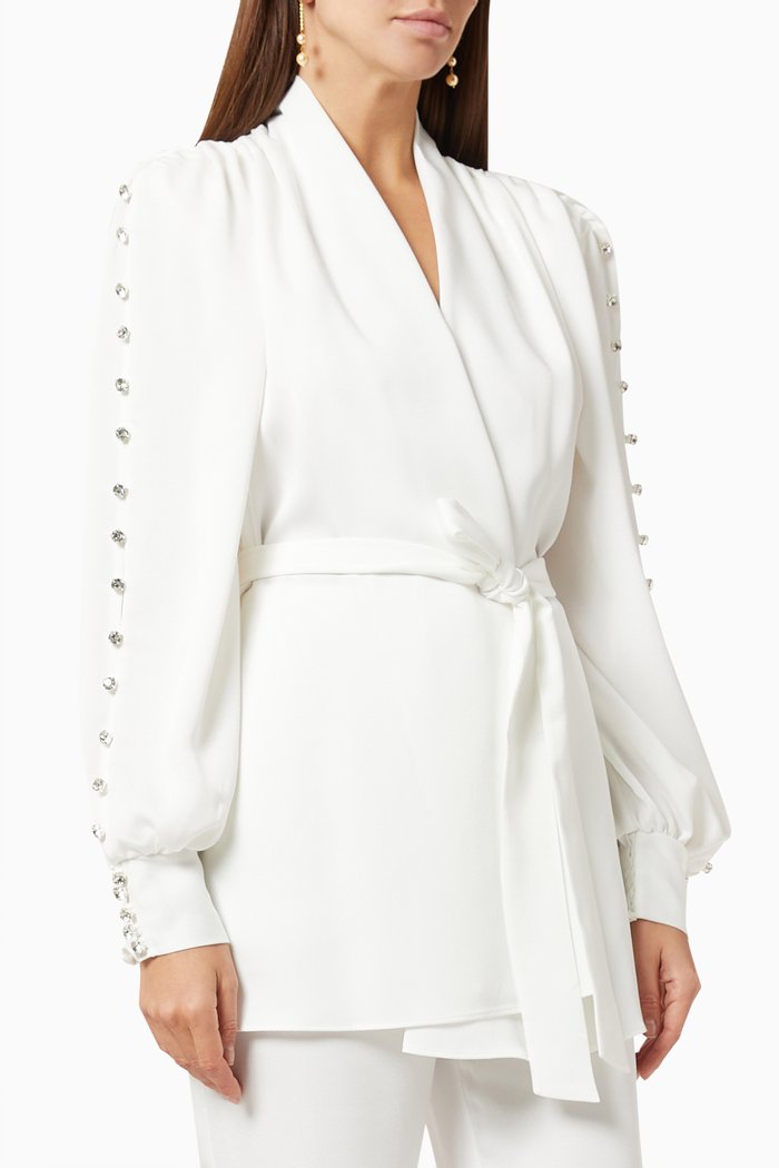 

Studded Wrap Jacket, White