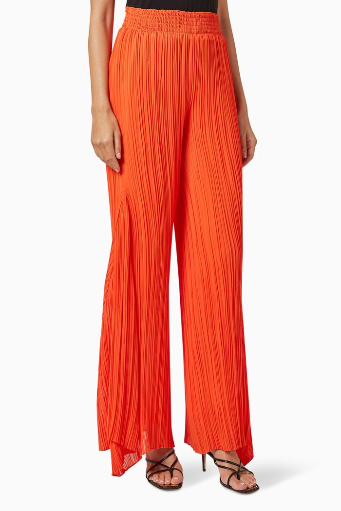 

Pleated Wide Leg Pants, Orange