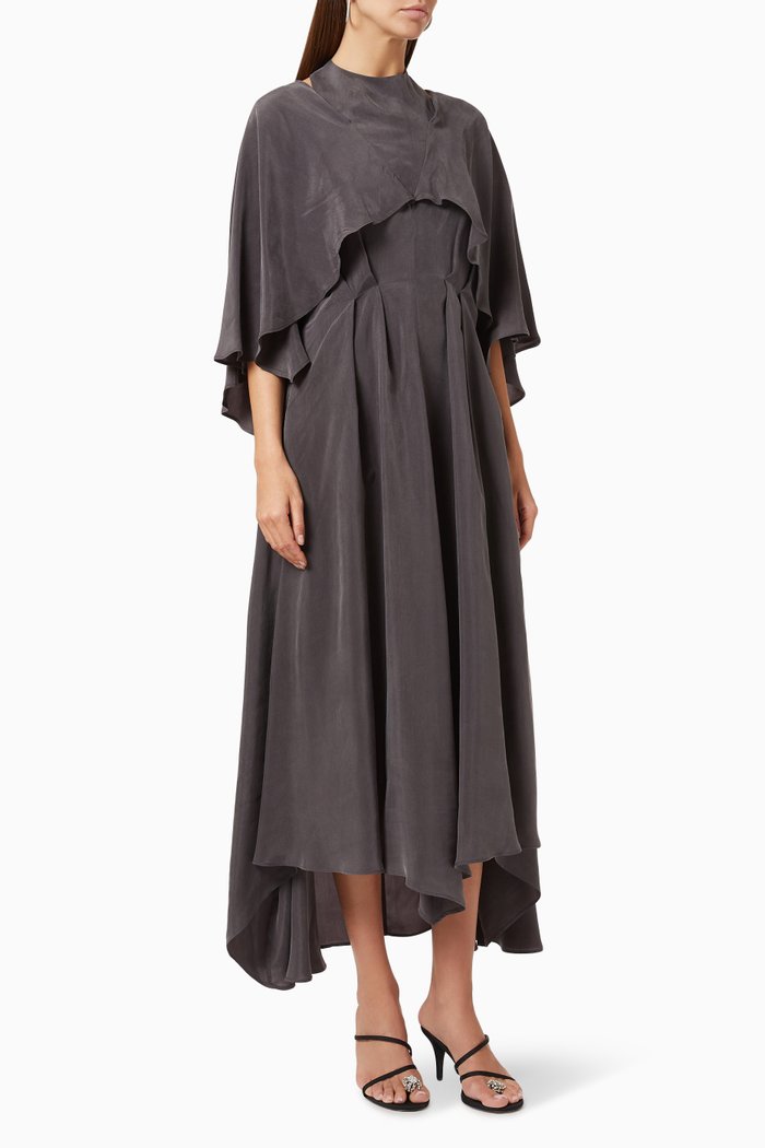 

Short Sleeve Cape Dress, Grey