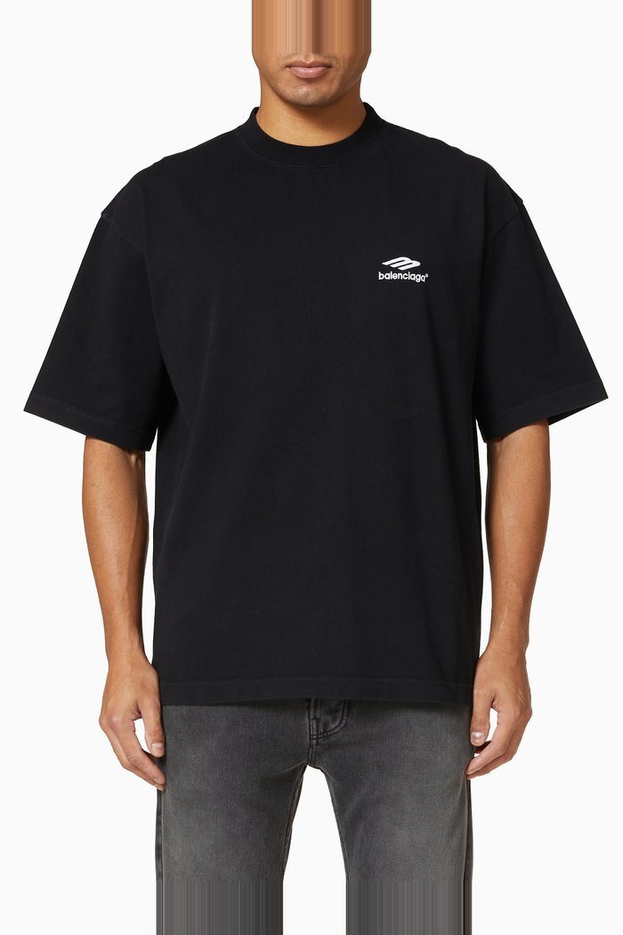 

Logo Patch T-shirt in Organic Cotton, Black